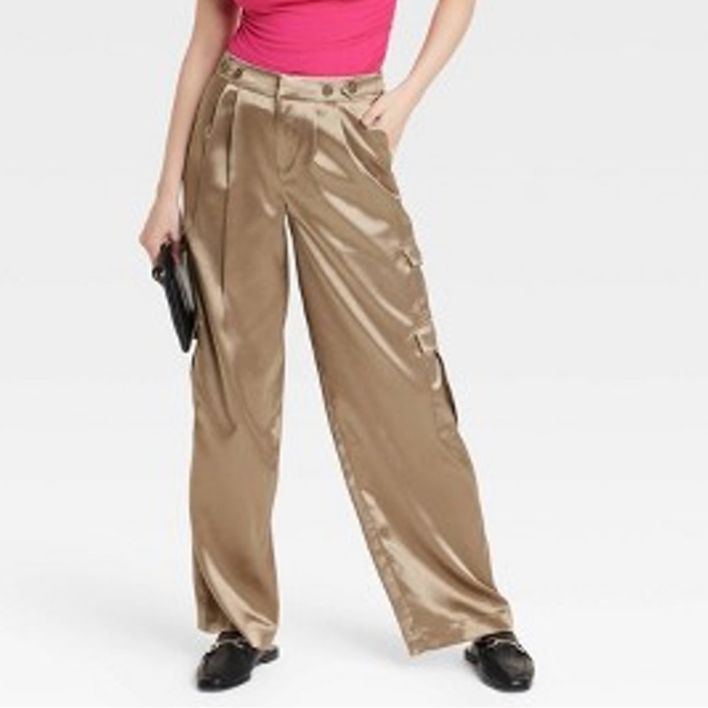 A NEW DAY HIGH RISE SATIN CARGO PANTS **NWT** - Picture 5 of 11